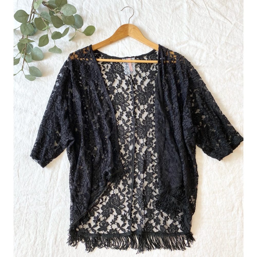 Mauve Rose Lace Jacket / Cover-up